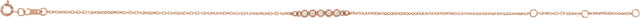 14K Gold Round Natural Diamond Accented Bar Bracelet – 12.7x2.62mm - Rose Gold - view 2