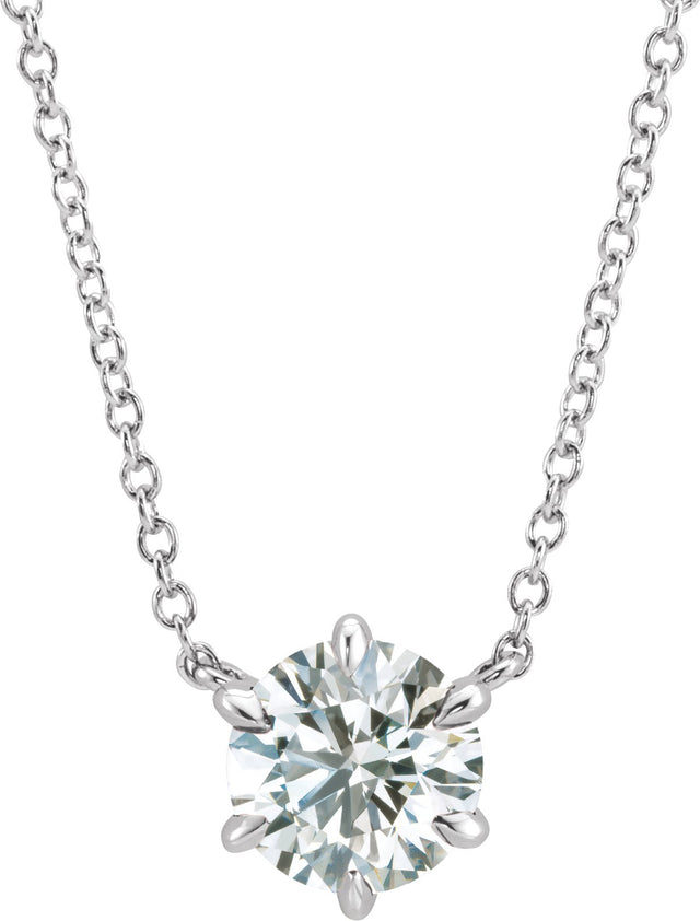 Platinum Round Lab-Grown Diamond Solitaire Necklace