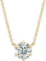 14K Gold Round Natural Diamond Solitaire Necklace – up to 1/4 CTW - Yellow Gold