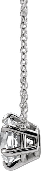 14K Gold Round Natural Diamond Solitaire Necklace – up to 1/4 CTW - White Gold - view 2