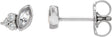 Platinum Marquise Natural White Sapphire Accented Bezel-Set Earrings