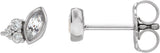 Platinum Marquise Natural White Sapphire Accented Bezel-Set Earrings