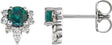 Platinum Round Lab-Grown Alexandrite Accented Earrings