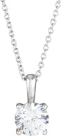 Platinum Round Natural Diamond Solitaire Necklace or Pendant – up to 1/4 CTW