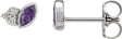 Platinum Marquise Lab-Grown Alexandrite Accented Bezel-Set Earrings