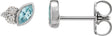 Platinum Marquise Natural Blue Zircon Accented Bezel-Set Earrings
