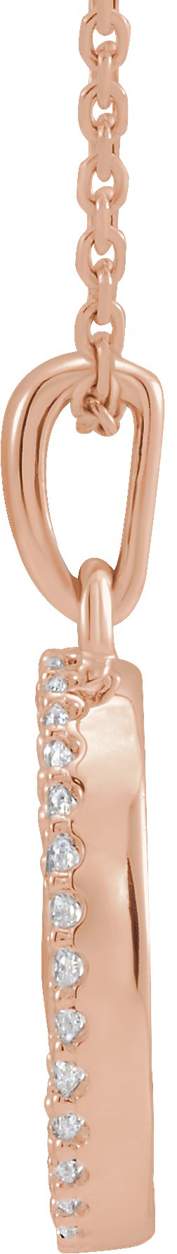 14K Gold Round Natural Diamond Accented Tree of Life Necklace - Rose Gold - view 2