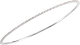 14K Gold Round Natural Diamond Accented Bangle Bracelet – 1.1-2.4mm Stones - White Gold - view 2