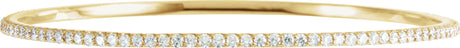 14K Gold Round Natural Diamond Accented Bangle Bracelet – 1.1-2.4mm Stones - Yellow Gold