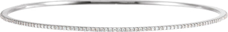 14K Gold Round Lab-Grown Diamond Accented Bangle Bracelet - White Gold