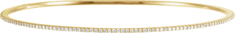 14K Gold Round Lab-Grown Diamond Accented Bangle Bracelet - Yellow Gold