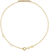 14K Gold Round Natural Diamond Accented Bar Bracelet – 12.7x2.62mm - Yellow Gold