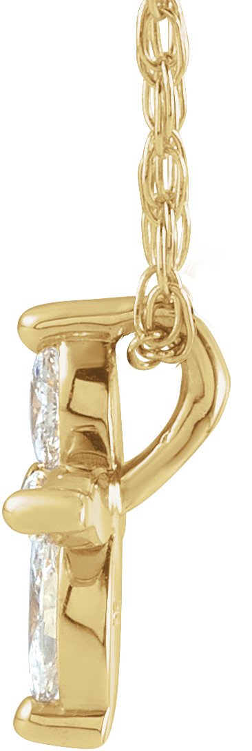 14K Gold Cross Necklace or Pendant - Yellow Gold - view 2