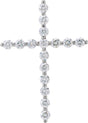 Platinum Round Lab-Grown Diamond Cross Necklace or Pendant