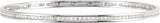 14K Gold Round Natural Diamond Accented Stackable Bangle Bracelet - White Gold