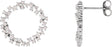 14K Gold Round Natural Diamond Accented Circle Earrings - White Gold