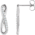 Platinum Round Natural Diamond Infinity-Inspired Earrings II