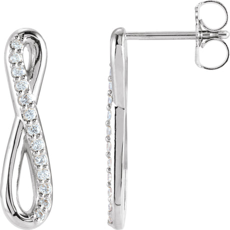 Platinum Round Natural Diamond Infinity-Inspired Earrings II