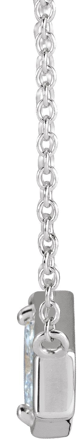 14K Gold Marquise Natural Diamond Geometric Necklace - White Gold - view 2