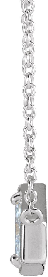 Platinum Marquise Natural Diamond Geometric Necklace - view 2