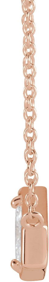 14K Gold Marquise Natural Diamond Geometric Necklace - Rose Gold - view 2
