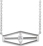 Platinum Marquise Natural Diamond Geometric Necklace