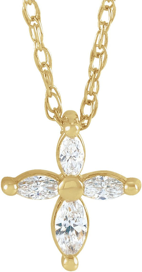 14K Gold Cross Necklace or Pendant - Yellow Gold
