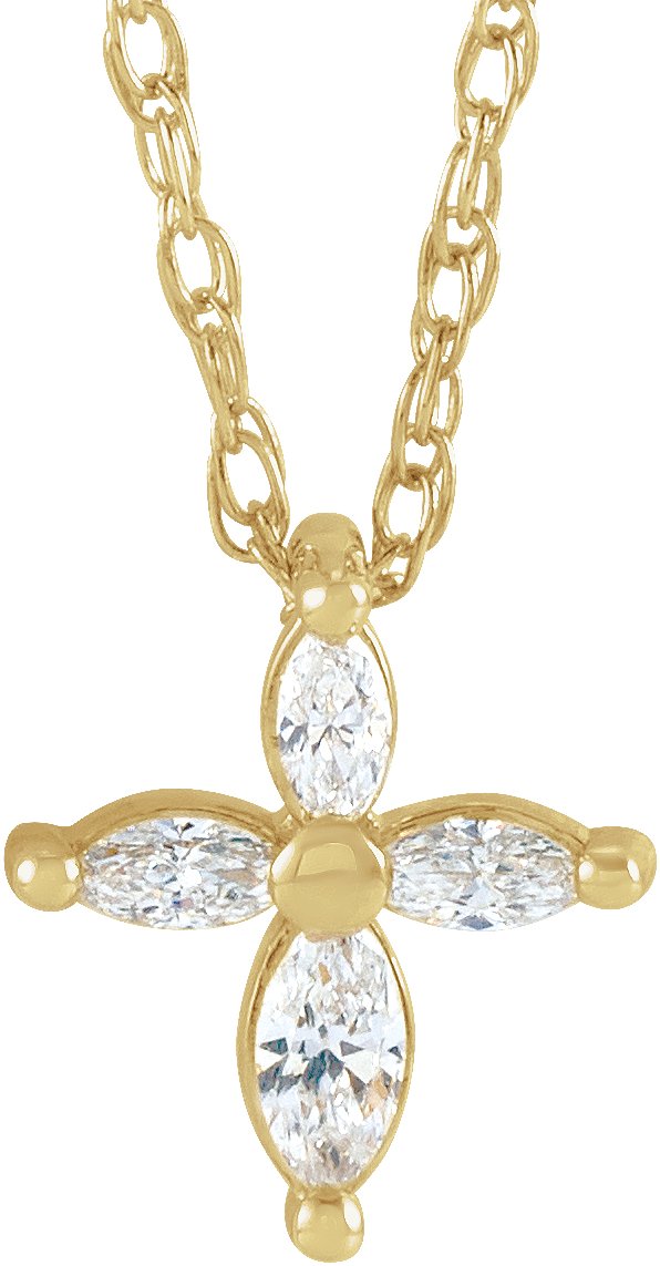 14K Gold Cross Necklace or Pendant - Yellow Gold