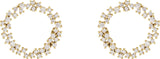 14K Gold Round Natural Diamond Accented Circle Earrings - Yellow Gold - view 2