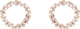 14K Gold Round Natural Diamond Accented Circle Earrings - Rose Gold - view 2