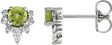 Platinum Round Natural Peridot Accented Earrings