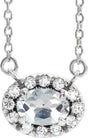Platinum Oval Natural Diamond French-Set Halo-Style Necklace