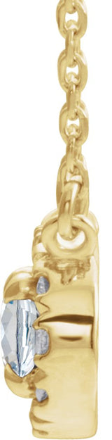 14K Gold Oval Natural Diamond French-Set Halo-Style Necklace - Yellow Gold - view 2