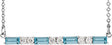 Platinum Straight Baguette Natural Aquamarine Accented Bar Necklace