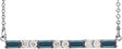 14K Gold Straight Baguette Lab-Grown Alexandrite Accented Bar Necklace - White Gold