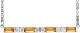 Platinum Straight Baguette Natural Citrine Accented Bar Necklace