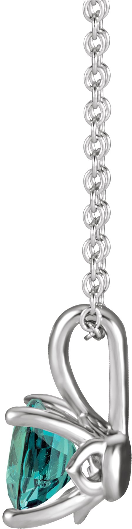 Platinum Round Lab-Grown Alexandrite Solitaire Necklace or Pendant - view 2