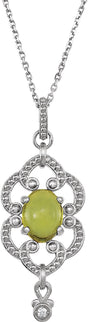 14K Gold Oval Natural Diamond Granulated Necklace or Pendant