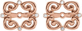 14K Gold Natural Diamond Vintage-Inspired Earring Jackets II - Rose Gold - view 2