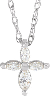 Platinum Cross Necklace or Pendant