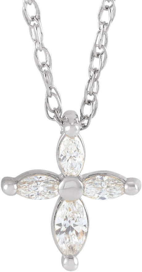Platinum Cross Necklace or Pendant