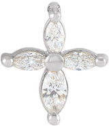 14K Gold Cross Necklace or Pendant - White Gold