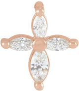 14K Gold Cross Necklace or Pendant - Rose Gold