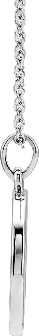 Platinum Round Natural Diamond Engravable Halo-Style Necklace or Pendant - view 2