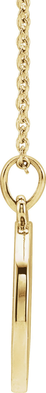 14K Gold Round Natural Diamond Engravable Halo-Style Necklace or Pendant - Yellow Gold - view 2