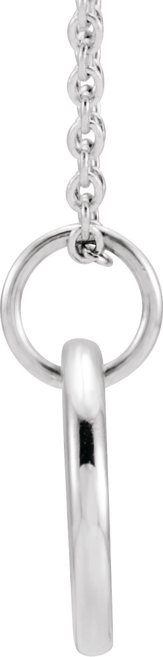 14K Gold Round Natural Diamond Engravable Accented Necklace – 0.005 CTW - White Gold - view 2