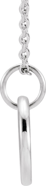Platinum Round Natural Diamond Engravable Accented Necklace – 0.005 CTW - view 2