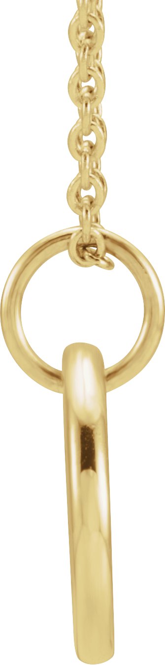 14K Gold Round Natural Diamond Engravable Accented Necklace – 0.005 CTW - Yellow Gold - view 2