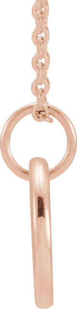 14K Gold Round Natural Diamond Engravable Accented Necklace – 0.005 CTW - Rose Gold - view 2