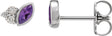 Platinum Marquise Natural Amethyst Accented Bezel-Set Earrings